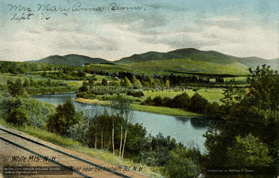 Postcard: White Mountains, New Hampshire Twin Mountains And Ammonoosuc River near Bethlehem, New Hampshire
